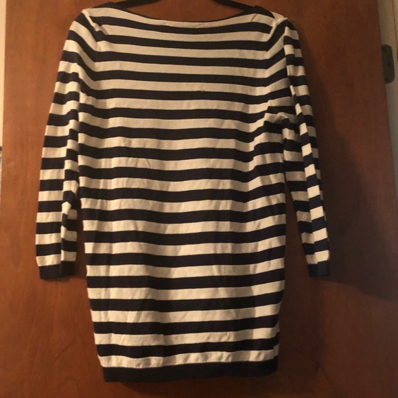 LOFT navy and white striped sweater - Picture 2 of 3